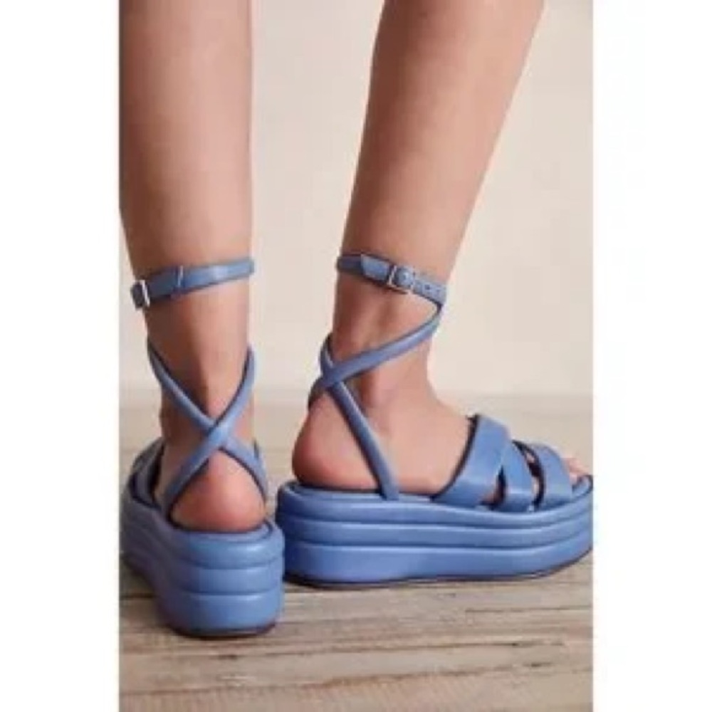 Free People Sky Blue Platform Sandals